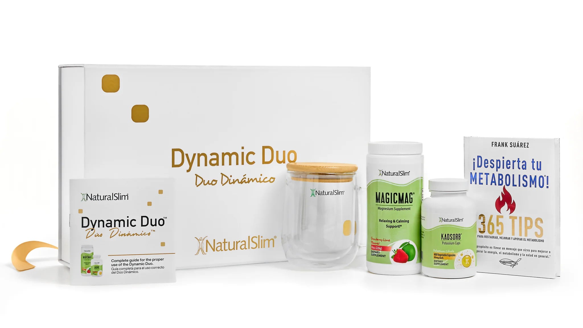 Dynamic Duo Gift Set | MagicMag®, Kadsorb®, Despierta tu Metabolismo! Book, Mug and Gift Box with Information Leaflet| Magnesium