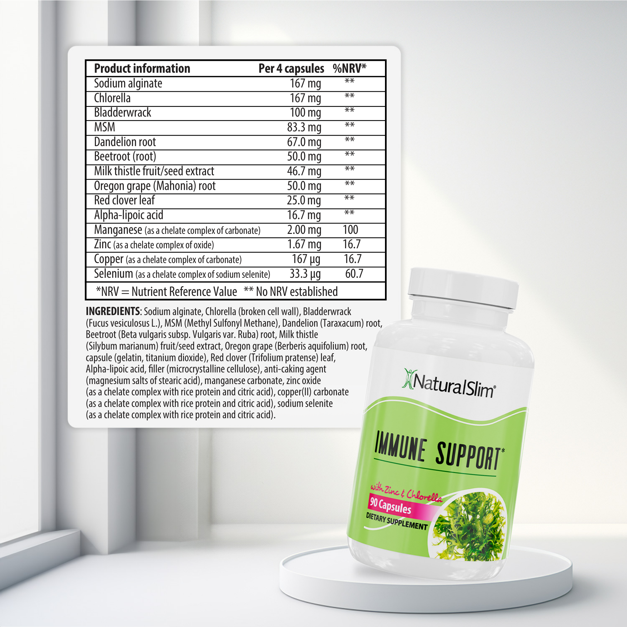 Immune Support nutritional information [facts]