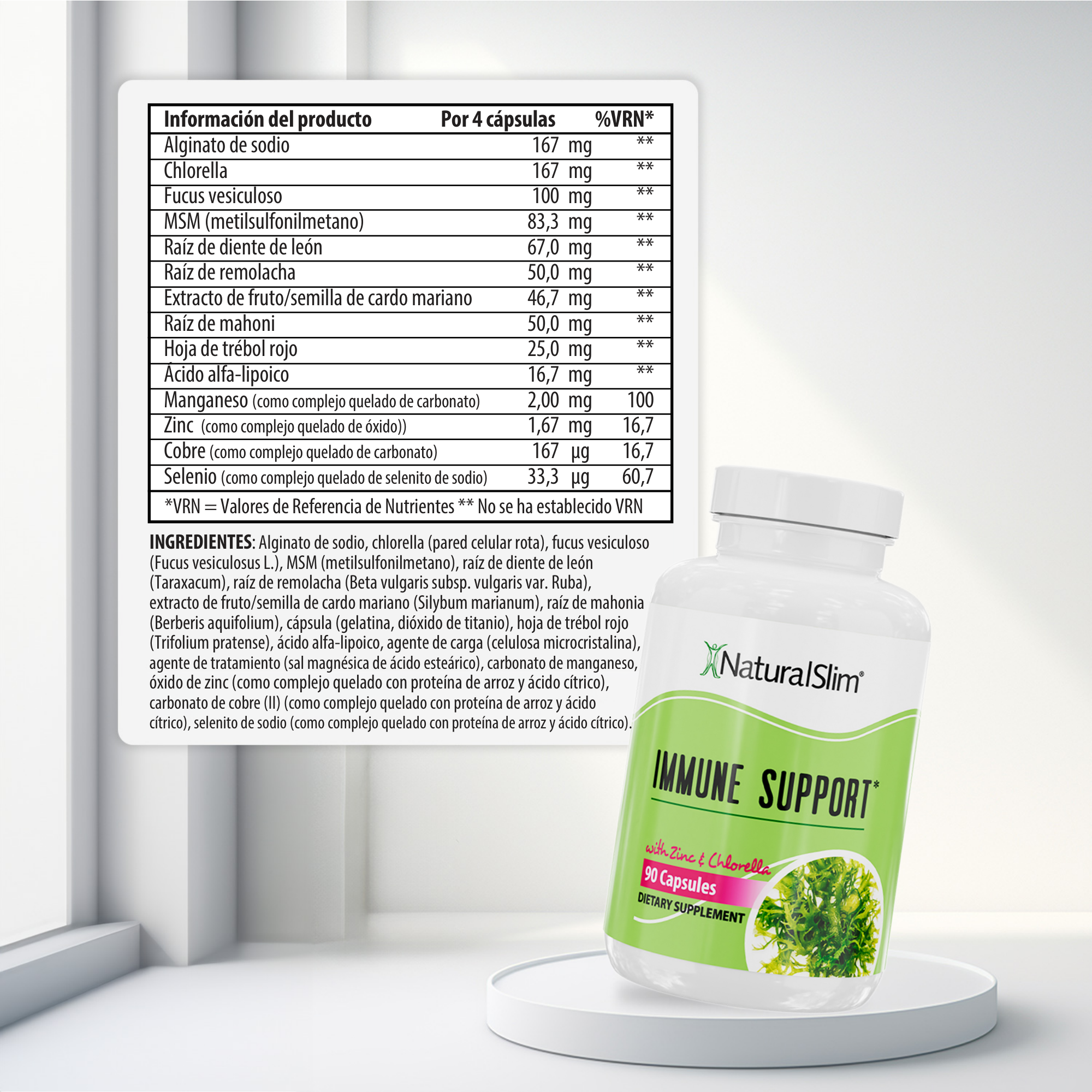 Immune Support información nutricional