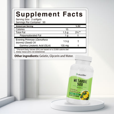 METABOIL 500 - supplement facts label