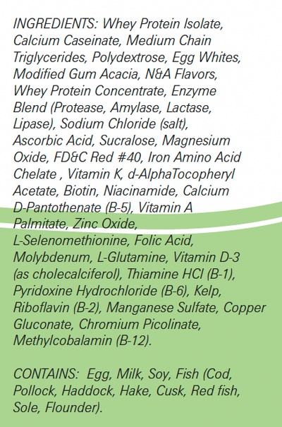 METABOLIC PROTEIN C-PLUS STRAWBERRY - ingredients list