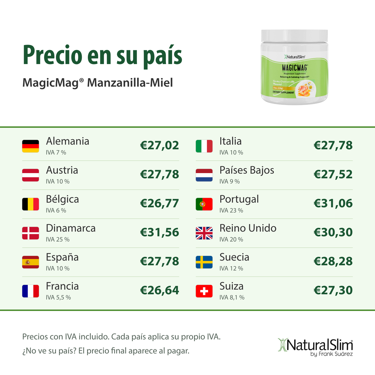 [prices:es] Precio en su país: MagicMag® Manzanilla-Miel