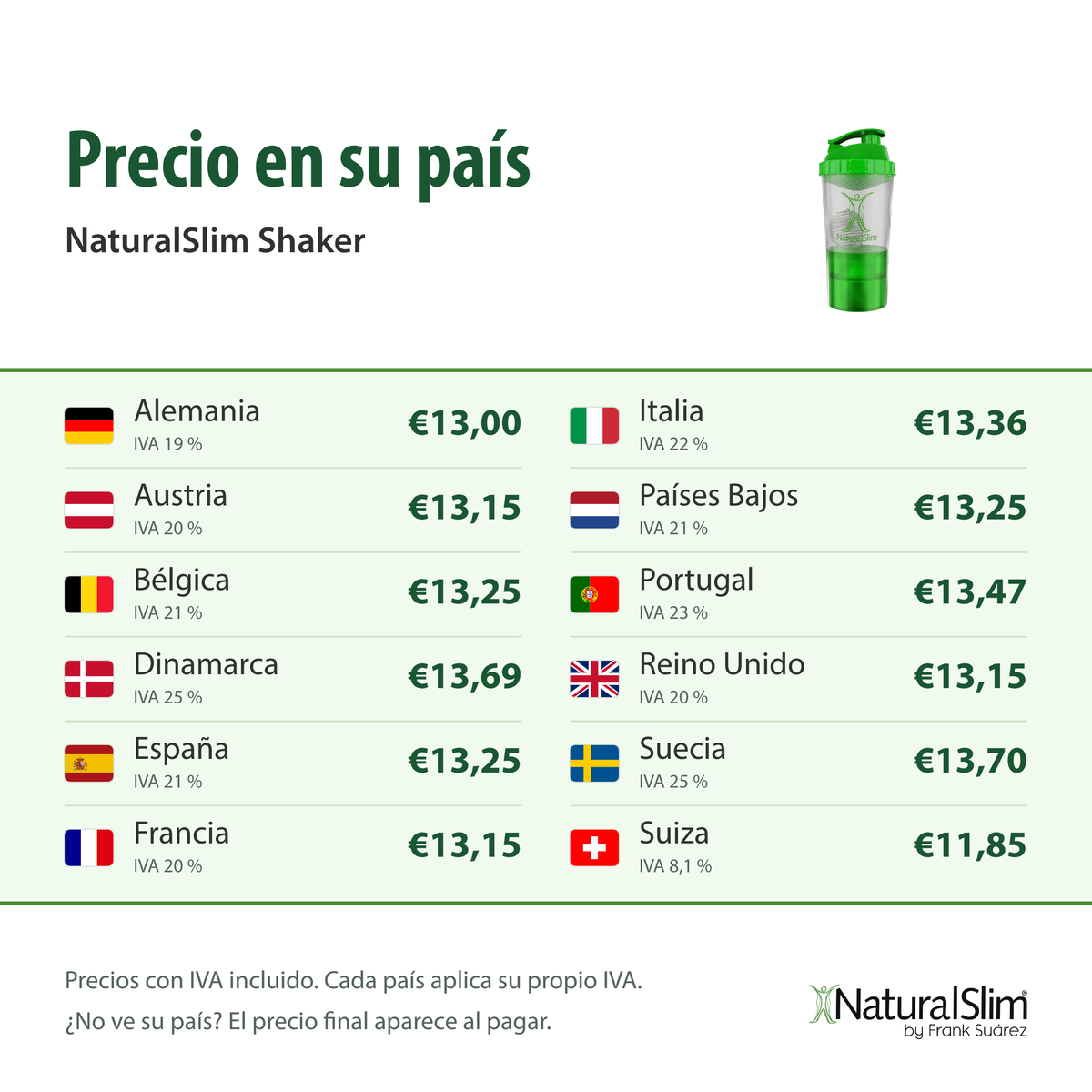 [prices:es] Precio en su país: NaturalSlim Shaker